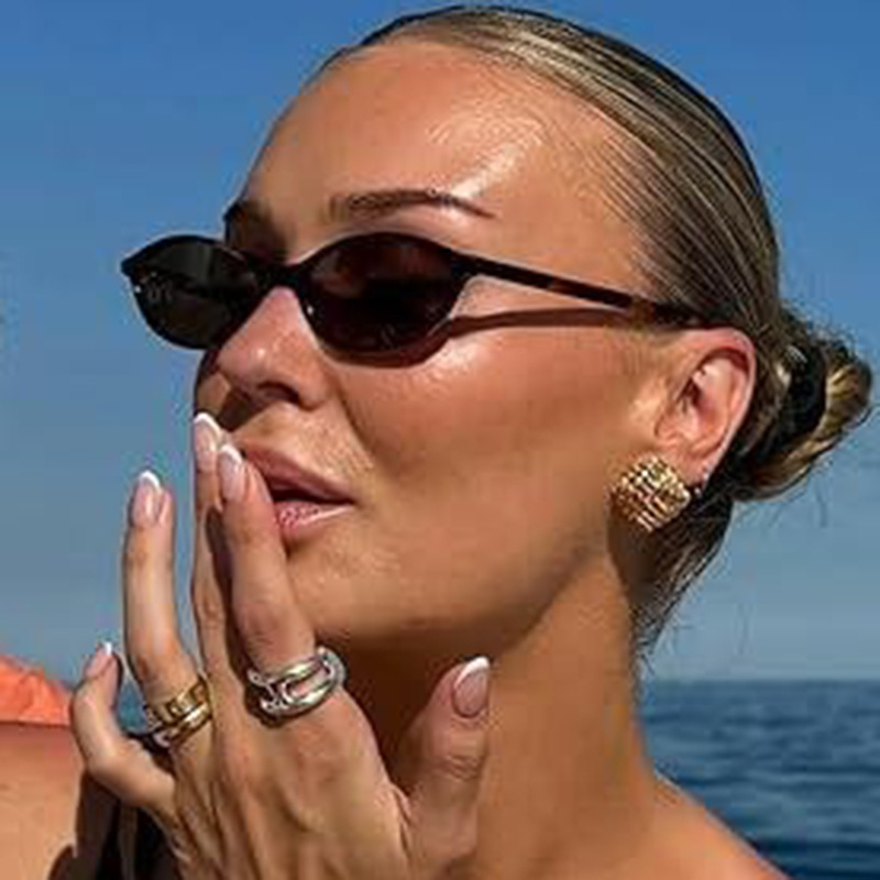 Sunglasses Cat Eye - Fashion Oval Simple Literary Sunglasses Women