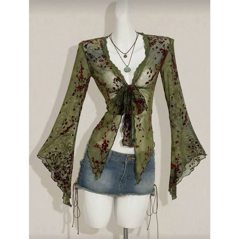 MEXZT Vintage Floral Mesh Shir - огляд і ціна Romper Floral Print