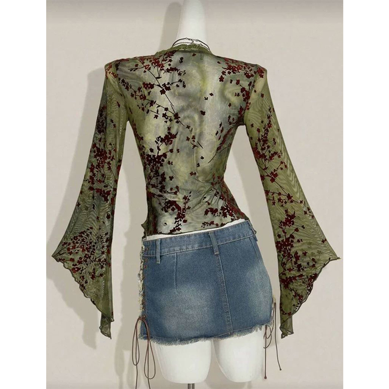 MEXZT Vintage Floral Mesh Shir - огляд і ціна Romper Floral Print