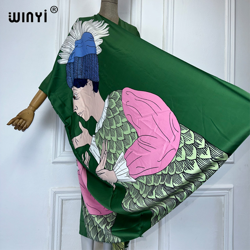WINYI boho print Kimono sexy C - огляд і ціна Cover Up Kaftan