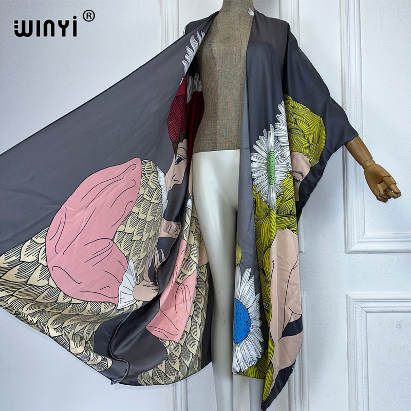 WINYI boho print Kimono sexy C - огляд і ціна Cover Up Kaftan