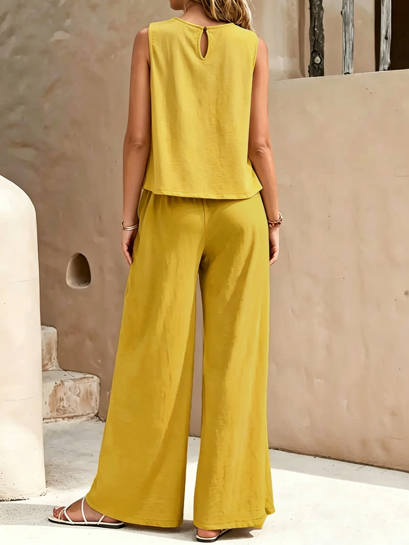Women's Linen-Look Two-Piece S - огляд і ціна Linen Pant Wide