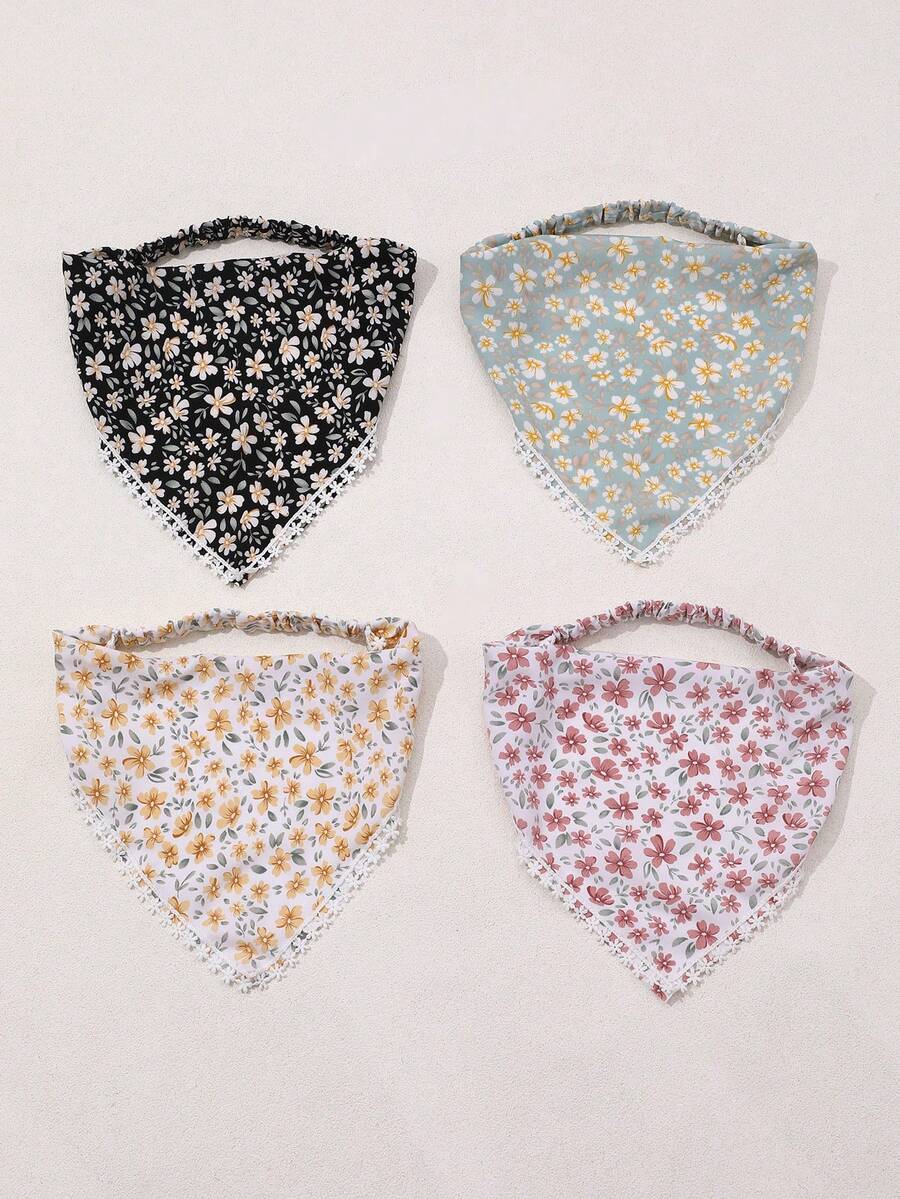 3pcs Floral Print Elastic Head - огляд і ціна Headband Summer Knit