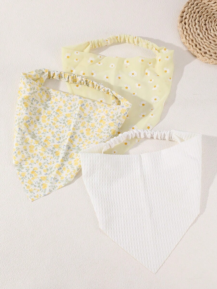 3pcs Floral Print Elastic Head - огляд і ціна Headband Summer Knit
