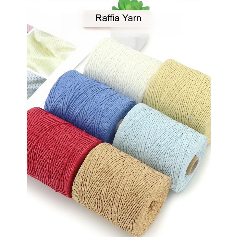 150g Plain 2 Ply Raffia Yarn f - огляд і ціна Crochet Bag Raffia