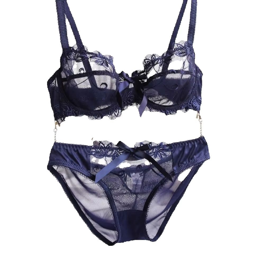 Women Bra and Panty French Emb - огляд і ціна Bralette Triangle Set