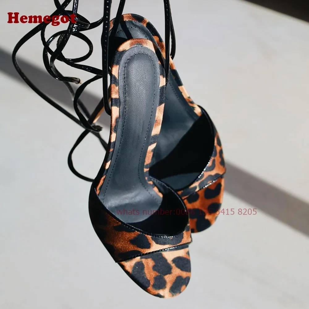 Leopard Lace Up Stiletto Sanda - огляд і ціна Sandal Strappy Heeled