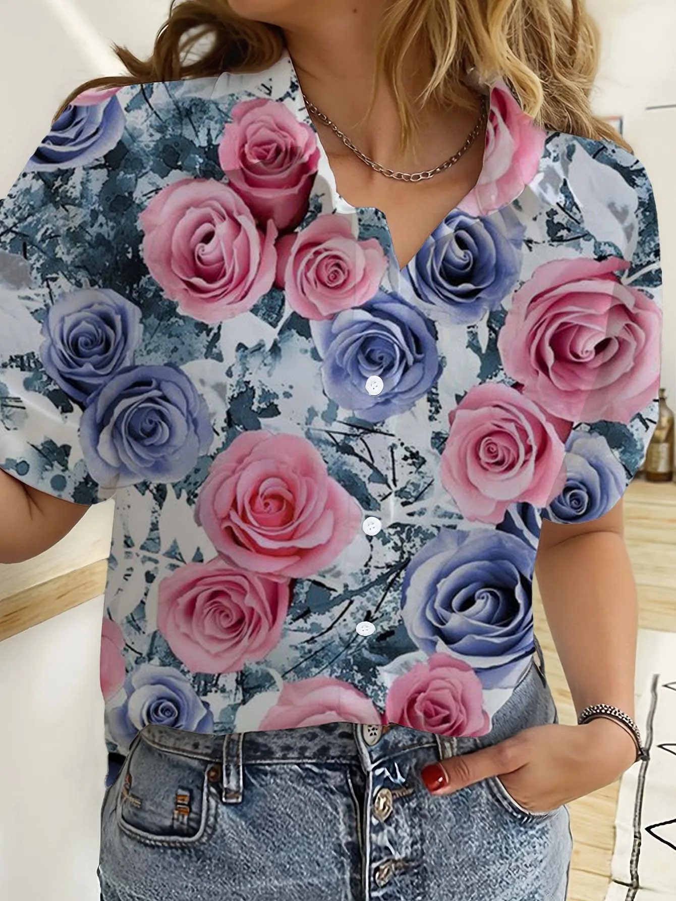 Hawaiian Womens Shirts Short S - огляд і ціна Romper Floral Print