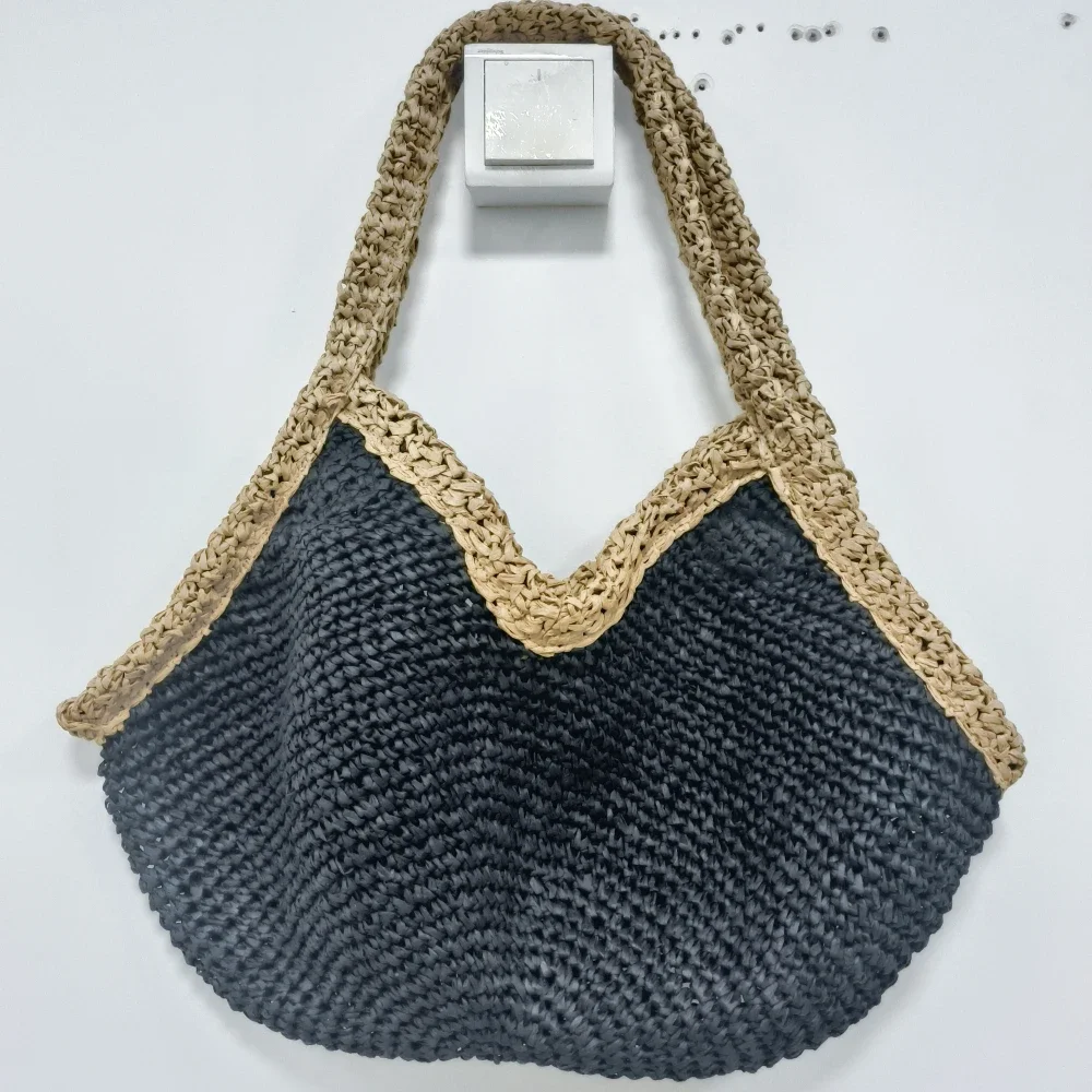 Colorblock Straw Woven Tote Ba - огляд і ціна Tote Bag Beach